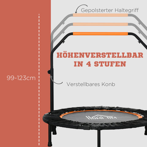 Rootz Fitness Trampoline - Foldable - Home Workout - Burns Calories - Ø102 x 99-123h cm