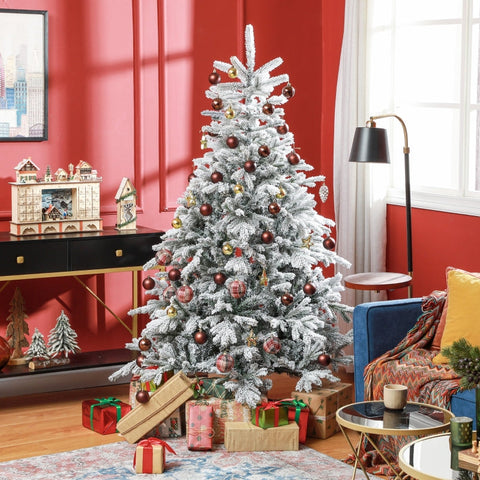 Rootz Snow-Covered Artificial Christmas Tree - Winter Tree - Festive Decor - Flame Retardant - Ø115cm x 180cm