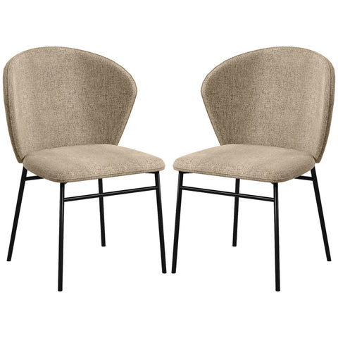 Rootz 2 Pack Dining Chairs - Upholstered Seats - Modern Dining Room Chairs - Comfortable Seating - 52 x 55 x 80 cm - Brown