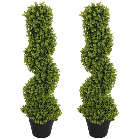 Rootz Set of 2 Decorative Artificial Plants - Fake Plants - Faux Plants - UV Resistant - 90cm