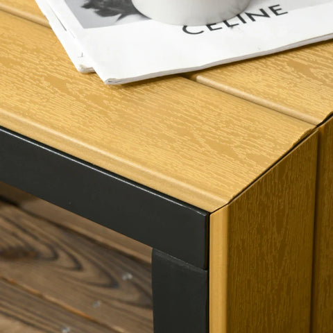 Rootz Garden Furniture Set For 3 People - Balcony Furniture With Seat Cushions - Aluminum Frame - Wood Look - Dark Gray + Natural - 150L x 78W x 72H cm