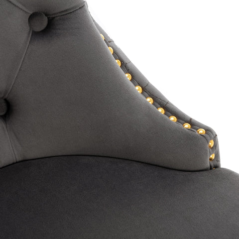 Rootz 4 Piece Set Dining Chairs - Upholstered Chairs - Nail Head Trim Chairs - Luxurious Comfort - 51cm x 65.5cm x 95cm