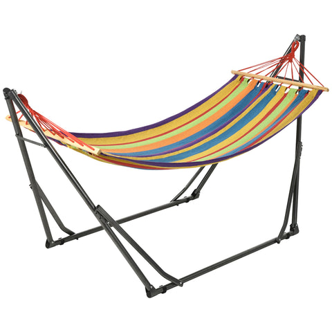 Rootz Foldable Garden Swing Hammock - Epoxy Resin - 1 Person Swing - Sturdy Metal Frame - 270cm x 100cm x 94cm