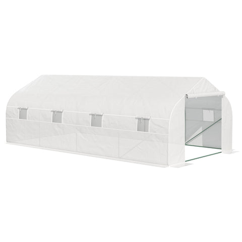 Rootz Garden Tunnel Greenhouse - Plant Shelter - Protective Cover - High Density Steel PE Fabric - 595cm x 300cm x 200cm