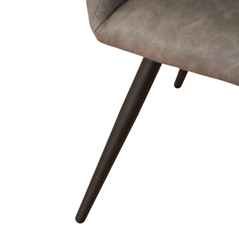 Rootz 2 Piece Set Makeup Chairs - Beauty Chairs - Comfort Seating - Ergonomic Support - 58cm x 56cm x 80cm - Cement Gray Faux Leather