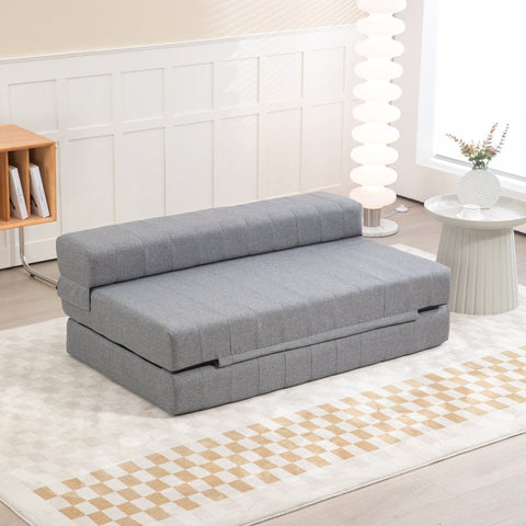 Rootz Floor Sofa Bed - Convertible Futon - Space-Saving Sleeper Sofa - 2-Seater Sofa Bed - Guest Bed - Thick Padding - Easy to Clean - Compact - 138cm x 80cm x 50cm