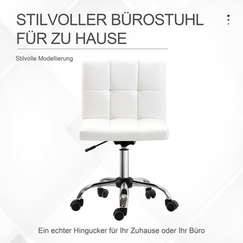 Rootz Office Chair - Swivel Chair - Ergonomic Seating - Mobility and Comfort - 46b x 51t x 80-92h cm - White Synthetic Leather