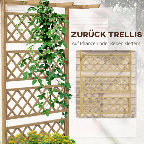 Rootz Plant Box with Trellis - Climbing Plant Box - Raised Balcony Bed - Strong Fir Wood - 160cm x 55cm x 183cm