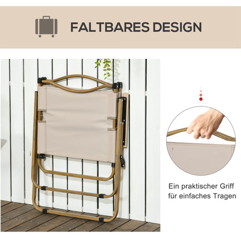 Rootz Camping Chairs 2 x - Beach Chair - Foldable Steel - Easy Travel - 54cm x 59cm x 78cm