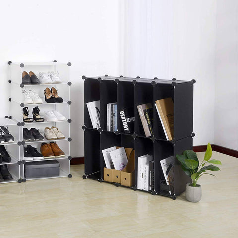 Rootz Shoe Cabinet - Plastic Storage System - DIY Shoe Rack - Waterproof PP Board - 48cm x 173cm x 36cm