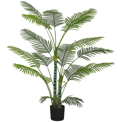 Rootz Artificial Palm with 16 Leaves - Faux Plant - UV-Resistant Greenery - Perfect Indoor/Outdoor - 175cm with Pot Ø20 x 17cm