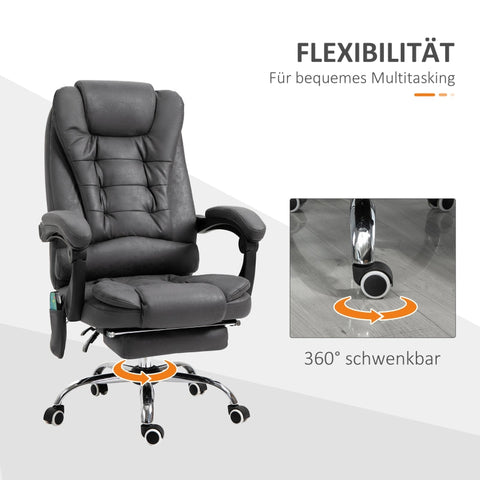 Rootz Massage Office Chair - Vibrating Chair - Heated Lumbar - Ergonomic Computer Chair - 65cm x 160cm x 104cm