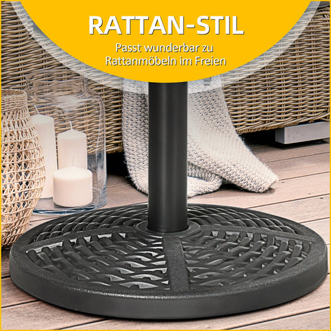 Rootz Concrete Parasol Stand - Umbrella Stand - Garden Parasol Base - Optimal Stability - Ø45cm x 33h cm