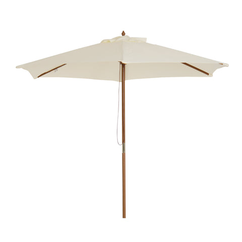 Rootz Straight Garden Parasol - Sunshade Umbrella - Outdoor Canopy - UV Protection - Ø 2.5 x 2.3h m Bamboo Wood Brown