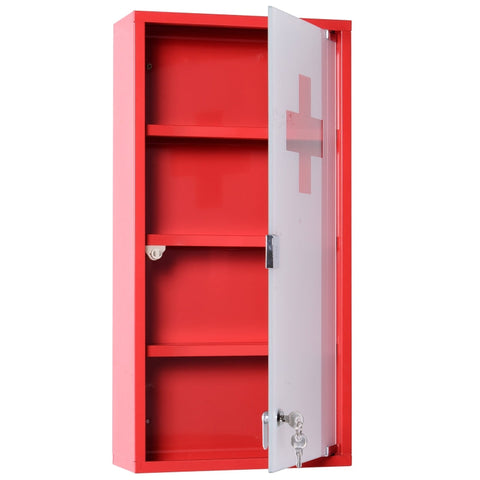 Rootz Medicine Cabinet - Secure Storage - Stylish Design - Functional Organizer - High-Quality Steel & Safety Glass - 30cm x 12cm x 60cm