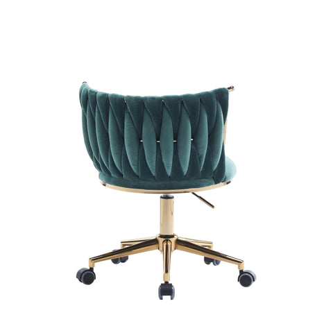 Rootz Velvet Office Chair - Home Desk Chair - Swivel Seating - Adjustable Height - 54.1L x 57.9W x 77.9H cm