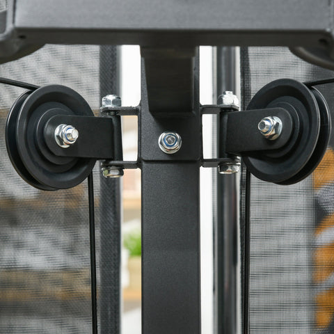 Rootz Multi-Purpose Training Station - Home Gym Equipment - Fitness Tower - 65kg Adjustable - 225cm x 175cm x 200cm - Steel & Faux Leather