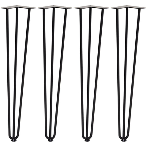 Rootz Steel Table Leg Set - Fork Design Legs - Metal Support Legs - 40kg Weight Capacity - 12b x 12t x 71h cm