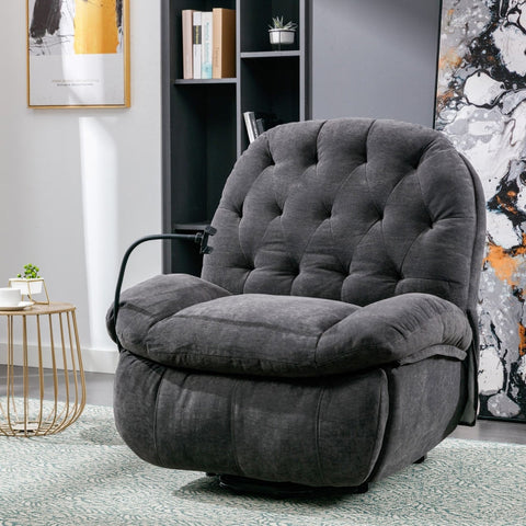 Rootz Gray Fabric Electric Recliner - Massage Chair - Heated Recliner - Ultimate Comfort - 92L x 100W x 104H cm