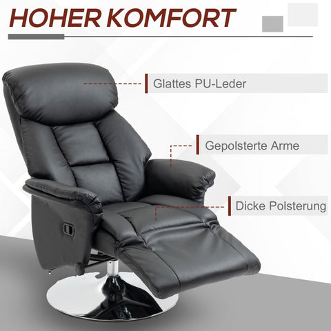 Rootz Relaxation Chair - Recliner Chair - Armchair - Ultimate Comfort - Faux Leather - 78cm x 80cm x 109cm