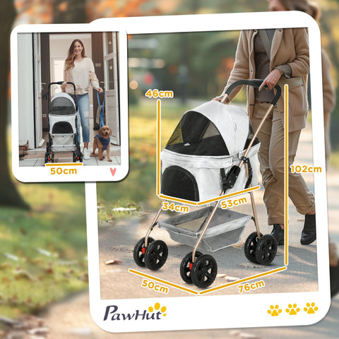 Rootz 3-in-1 Pet Trolley - Foldable Dog Cars - Portable Carriers - Easy Storage - 76cm x 50cm x 102cm