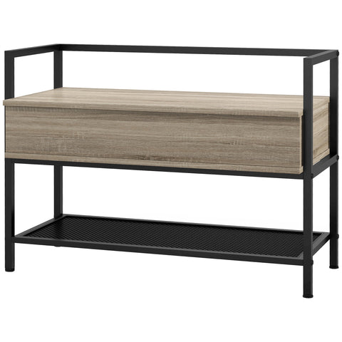 Rootz Shoe Bench Storage Shelf - Shoe Rack - Hidden Compartment - Modern Design - 84cm x 39.5cm x 61cm
