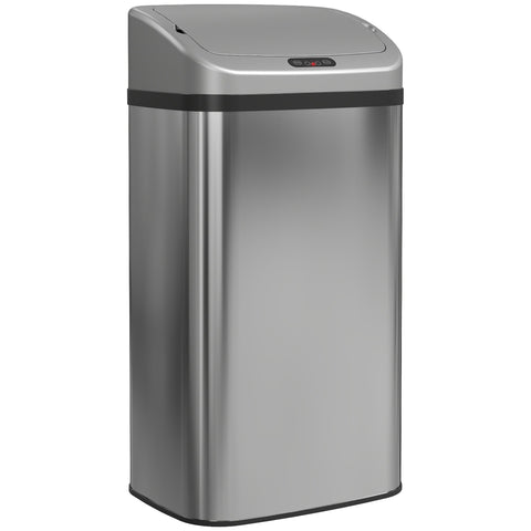 Rootz Sensor Waste Bin - Automatic Trash Can - Touchless Garbage Bin - Stainless Steel - 48L Capacity - 33cm x 25cm x 69cm