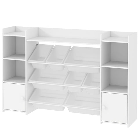 Rootz Children's Storage Shelf - Toy Book Shelf - 8 Removable Boxes - Promotes Independence - 140cm x 30cm x 90cm