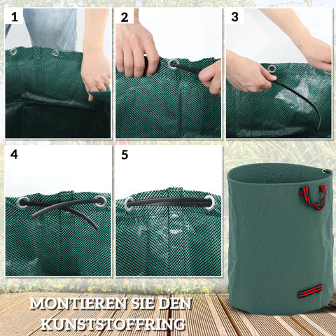 Rootz 3 Pack 300L Garden Waste Bags - Leaf Bags - Waterproof Garden Sack - UV Protection - Ø67 x 84H cm