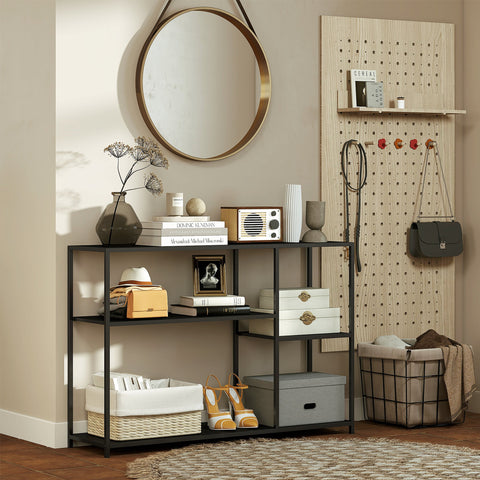Rootz Console Table - Hallway Table - Furniture Storage - Steel Frames - 110cm x 30cm x 75cm - Enhances Living Space
