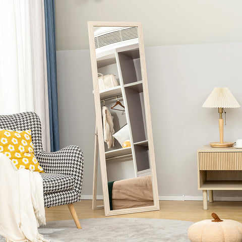 Rootz Full Length Mirror - Dressing Mirror - Floor Mirror - Crystal Clear Reflection - 160 x 50 cm - White Frame - Shatterproof Safety Glass