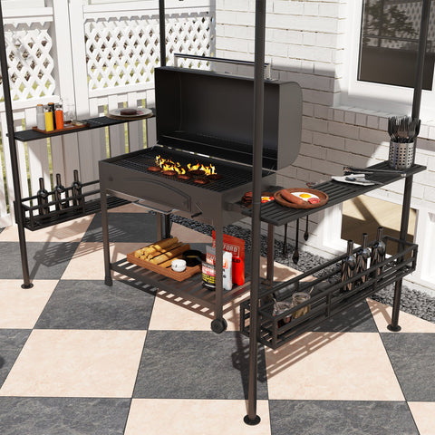 Rootz BBQ Tent - Grill-Zelt - Garden Pavilion - Air Circulation - 240cm x 150cm x 257cm