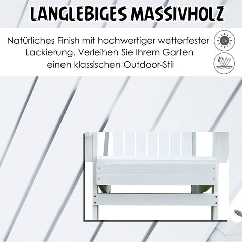 Rootz Adirondack Tuinstoel - Buitenzitplaats - Patiostoel - Ergonomisch ontwerp - Hoge rugleuning - Brede armleuningen - 97W x 72,5D x 93H cm - Sparrenhout