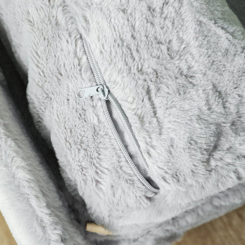 Rootz Plush Dog Sofa - Cozy Pet Couch - Elevated Design - Washable Covers - Soft Cushion and Pillow - 80cm x 50cm x 40cm