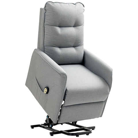 Rootz Recliner Armchair - Electrical Relaxation Chair - Grey Standing Aid - Remote Control - Luxurious Comfort - 68cm x 88cm x 104cm