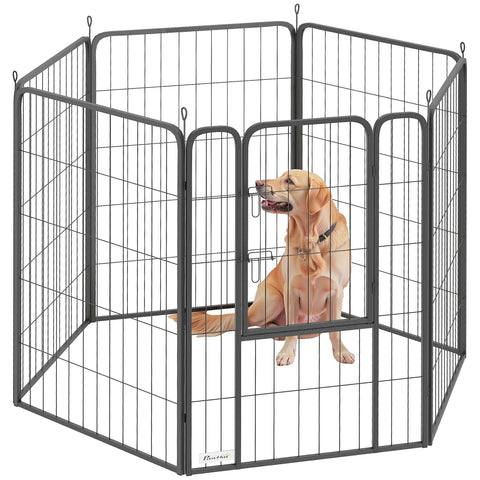 Rootz Dog Playpen - Puppy Enclosure - Pet Fence - Robust & Foldable - 136cm x 68cm x 100cm