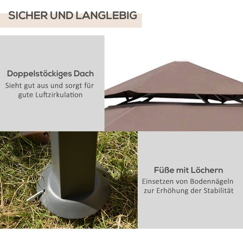 Rootz Barbecue Pavilion - BBQ Shelter - Grill Gazebo - Weather-Resistant - Ample Storage - Easy Assembly - 245cm x 148cm x 252cm - Powder-Coated Steel