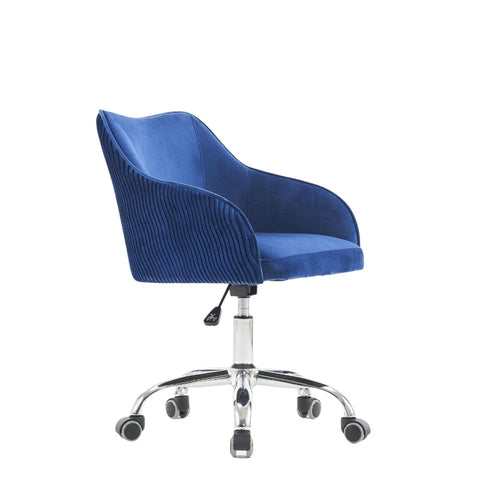 Rootz Adjustable Swivel Velvet Chair - Office Chair - Makeup Chair - Optimal Comfort - 56cm x 55cm x 83cm