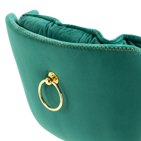 Rootz Swivel Bar Stools - Height Adjustable Chairs - Velvet Bar Seats - Ergonomic Design - 55x46x92-112cm