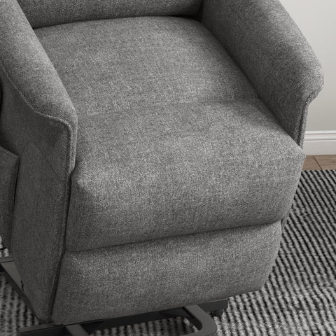 Rootz Electric Recliner Chair - TV Chair - Adjustable Armchair - Hydraulic Lift - Remote Control - Gray - 66cm x 90cm x 96cm