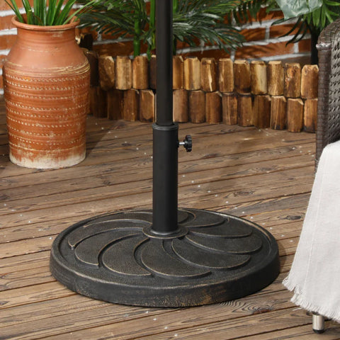 Rootz Umbrella Stand - Parasol Stand -  Parasol Holder - Weatherproof - Resin - Steel - Bronze - Ø53 X 33h Cm