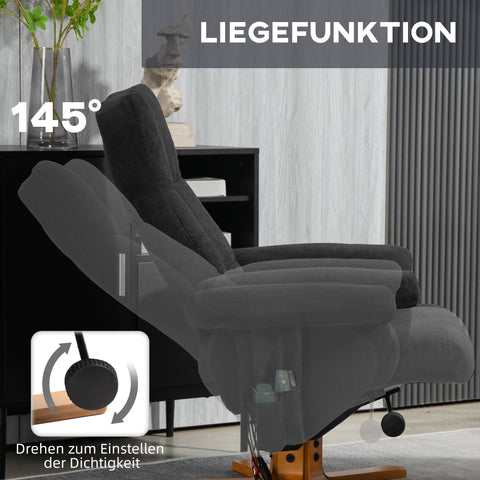 Rootz Massage Chair Recliner - Relaxation Seat - Cinema Chair - 145° Tilt - Polyester - 80cm x 86cm x 99cm