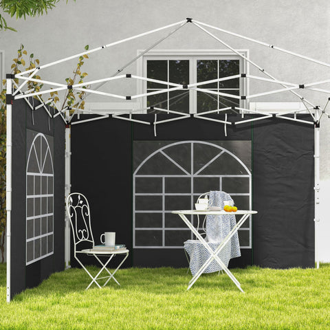 Rootz 2 Piece Side Walls for Gazebo - Side Tarpaulins - Replacement Walls - Oxford Fabric - Easy Access - 295cm x 195cm