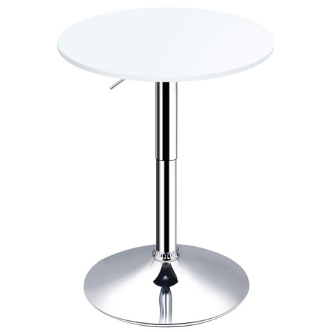 Rootz Round Standing Table - Height Adjustable Table - Rotatable Platform - Scratch Resistant - 60cm Ø x 69-93cm H
