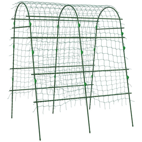 Rootz Large Arch - Bird Net - Trellis With Net - Easy Assembly - Metal - Plastic Clip - Green - 144 x 167 x 206 cm