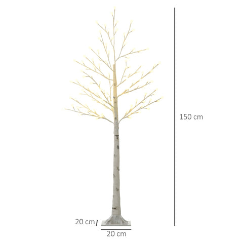 Rootz Illuminated Artificial Light Tree - LED Light Tree - Pre-lit Christmas Tree - Foldable Branches - Warm White Lights - 20cm x 20cm x 150cm