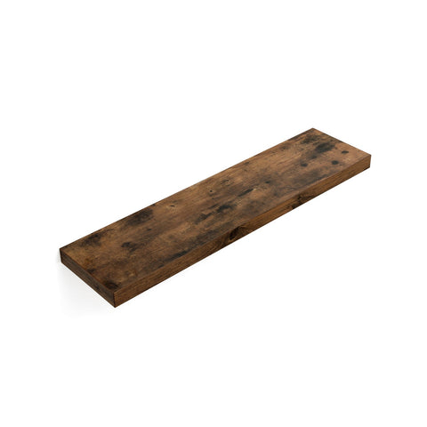 Rootz Rustic Brown Floating Shelf - Wall Shelf - Decorative Shelf - E1 Class MDF Panels - Stable Mounting - 80cm x 20cm x 3.8cm
