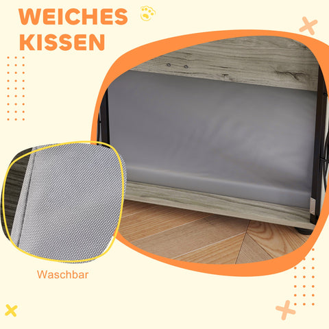 Rootz Dog Box - Dog Crate - Lockable Stay Box - Washable Pillow - 100cm x 60cm x 73.5cm - Secure & Stylish Solution for Large Dogs