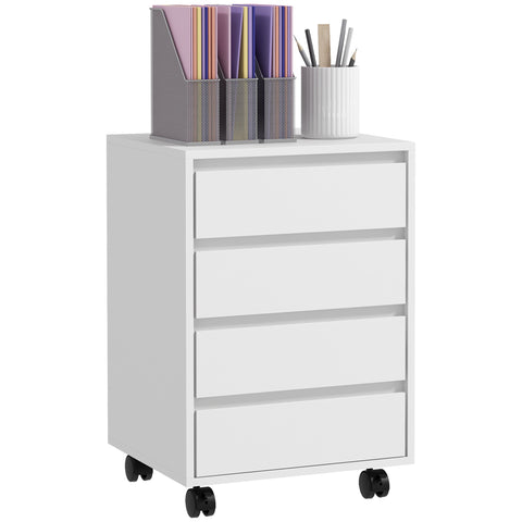 Rootz Office Cabinet - Office Shelf - Rolling Drawer Unit - Ample Storage - 46cm x 40cm x 65cm