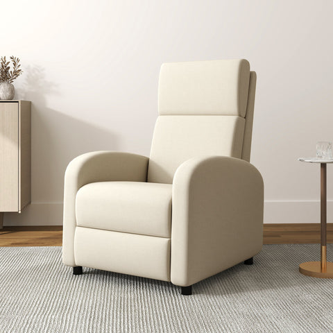Rootz Relax Armchair - Television Chair - Recliner - Fold-Out Footrest - Linen Fabric - 64cm x 86cm x 102cm Brown